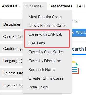 Lab catalog on the menu